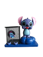Cute Stitch Desk Buddy - Metal Mesh Pen Holder with Figurine