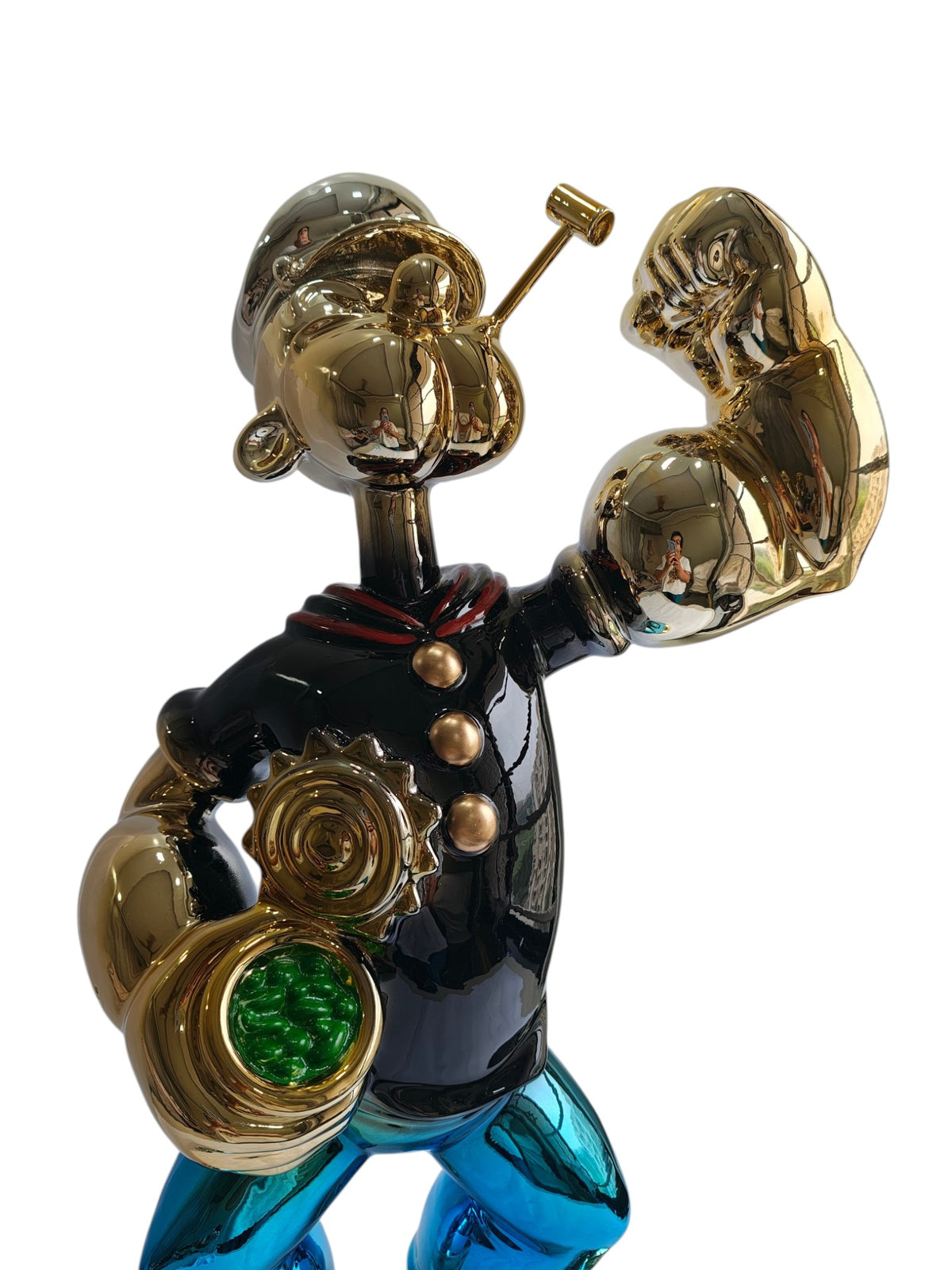 Chrome Pop Art Popeye The Sailor Showpiece - 74.5 cm Luxury Electroplated Sculpture
