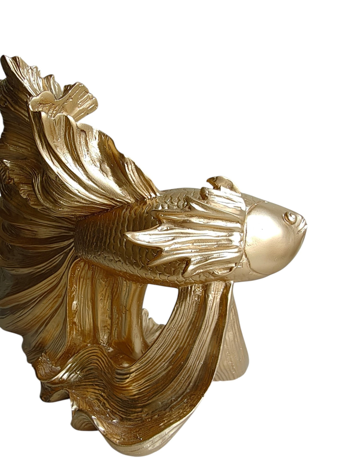 Golden Betta Fish Sculpture - Luxe Metallic Statement Decor - Sun Mun Edition