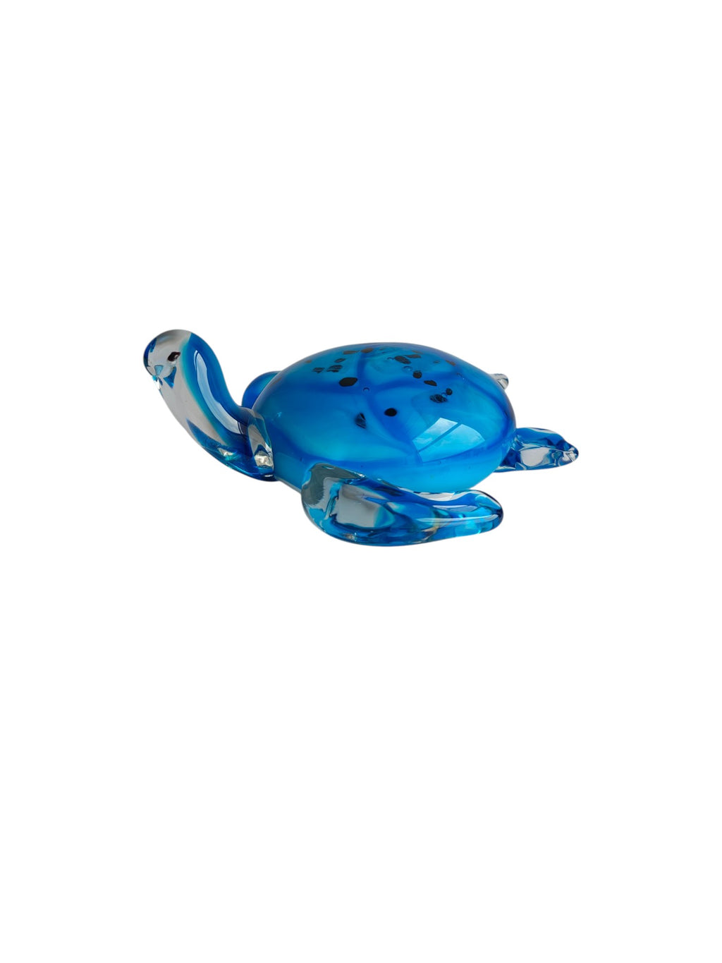 Blue Ocean Glass Turtle Showpiece - Coastal Ocean Animal Art Glass