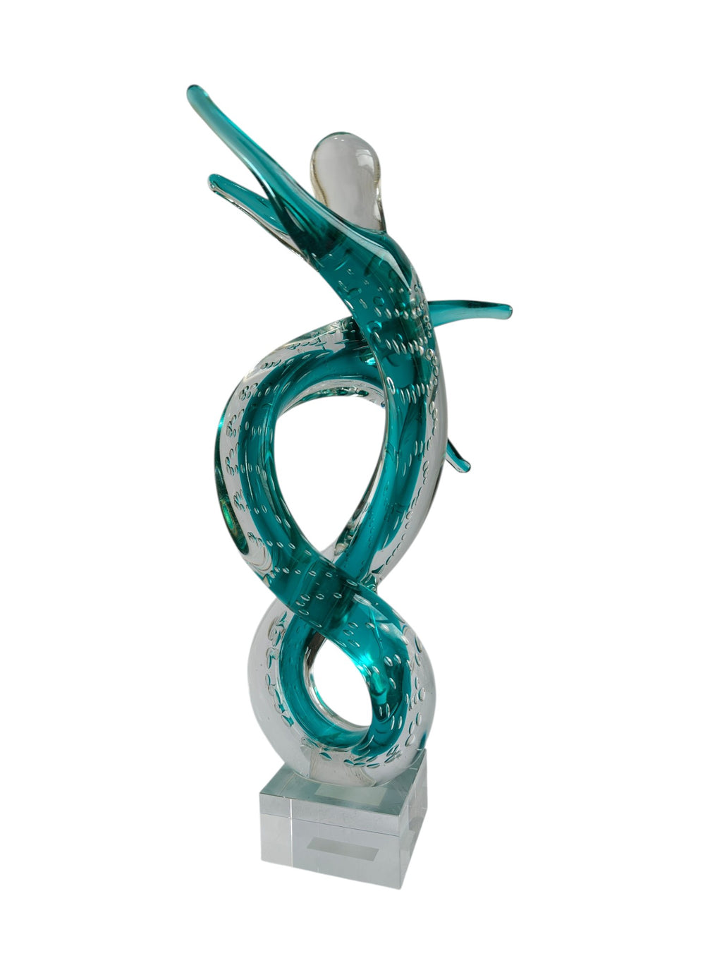 Infinity Dance Couple Crystal Glass Showpiece - Modern Art Sculpture