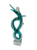 Infinity Dance Couple Crystal Glass Showpiece - Modern Art Sculpture
