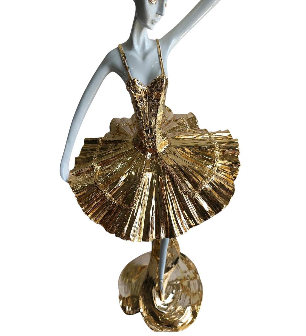 White & Golden Ceramic Premium & Elegant Figurine