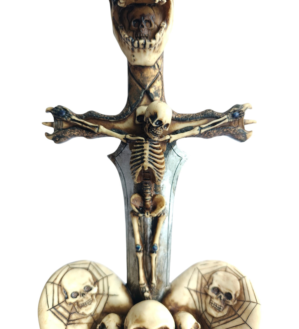 Skeleton Cross Knife Decor