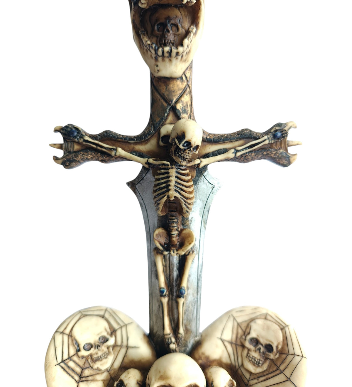 Skeleton Cross Knife Decor