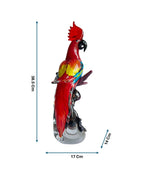 Vibrant Red Parrot Glass Decorative Figurine
