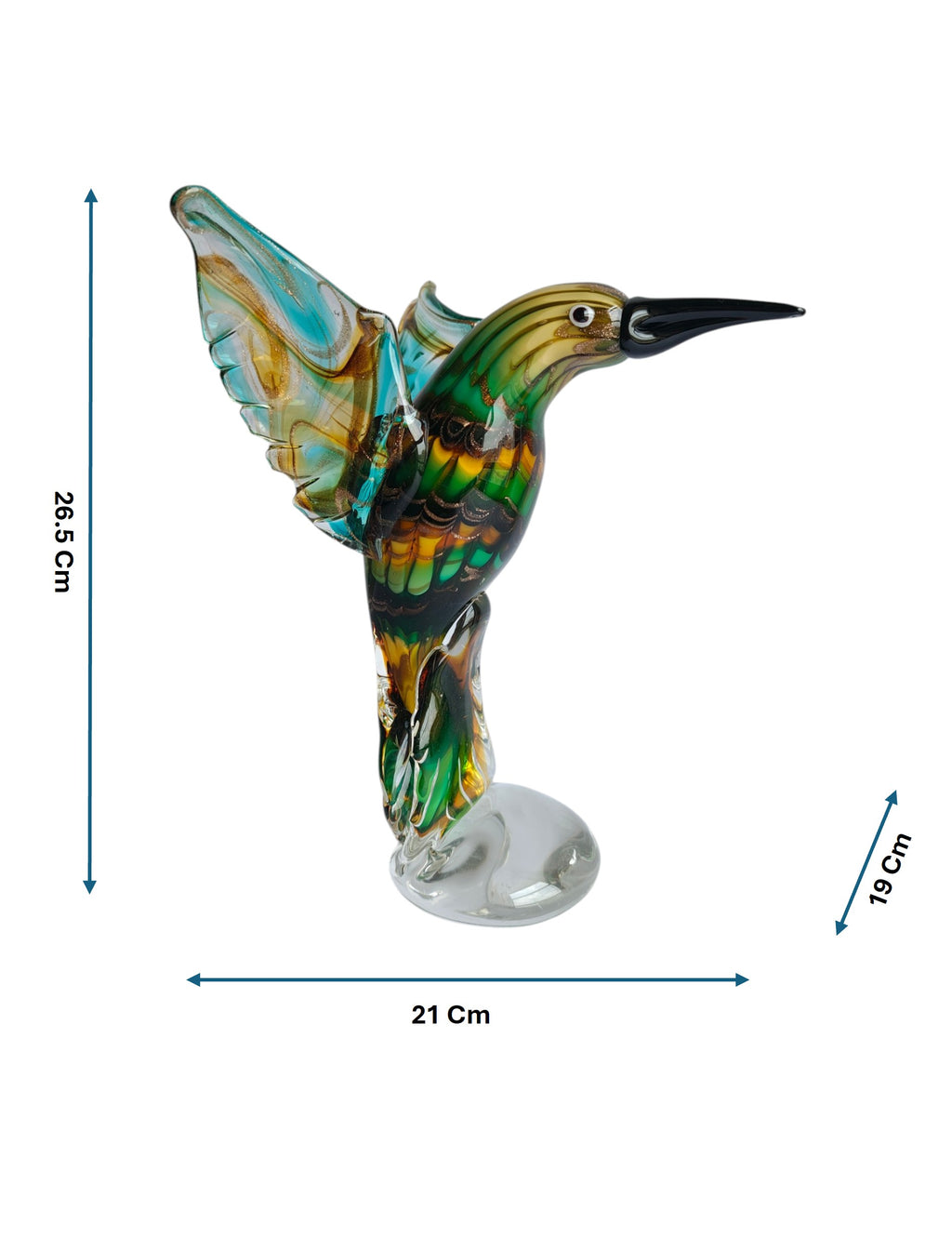 Emerald Crystal Hummingbird Decorative Figurine