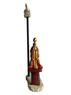 Moonlit Romance - Romantic Couple Sitting on Bench with Dog Figurine