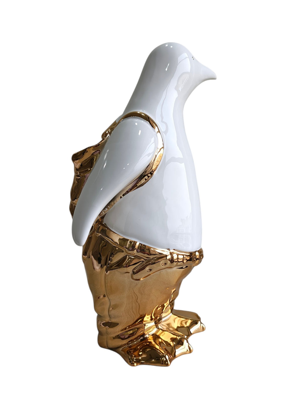 Golden Tux Penguin - Luxury Ceramic Vase Figurine