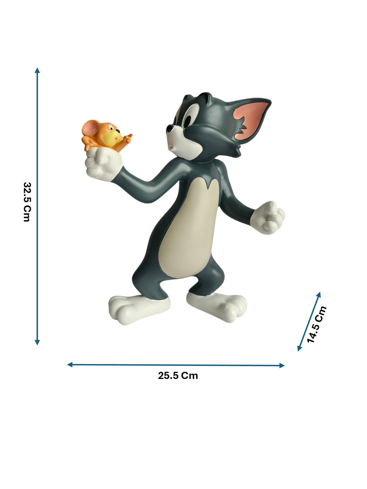 Tom & Jerry Table Decor Figurine - Playful Cartoon Duo Sculpture