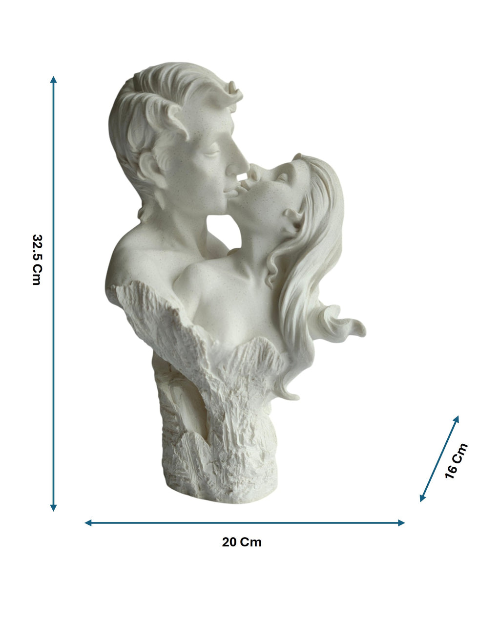 Eternal Love Kissing Couple Bust Showpiece - Romantic Couple Statue