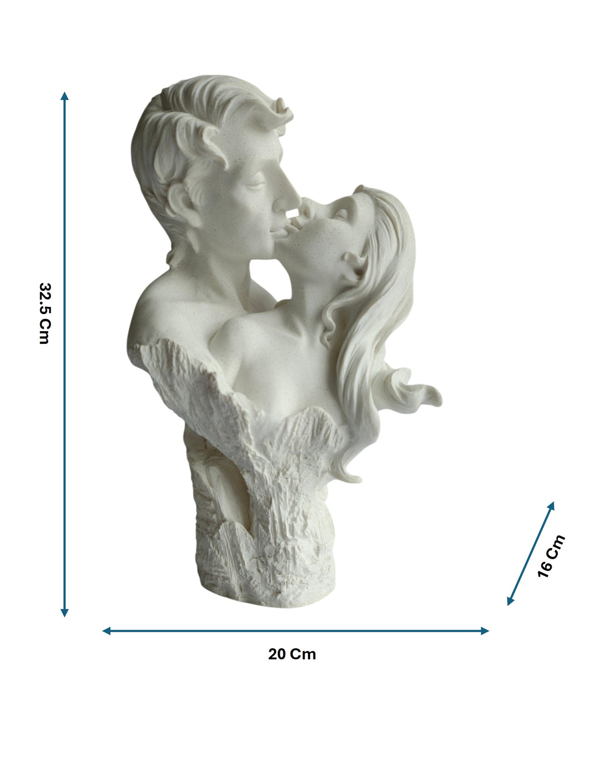 Eternal Love Kissing Couple Bust Showpiece - Romantic Couple Statue