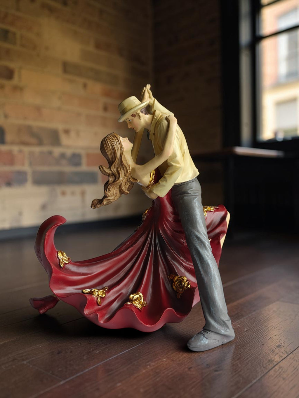 Romantic Dancing Couple Showpiece - Vintage Ballroom Dance Statue