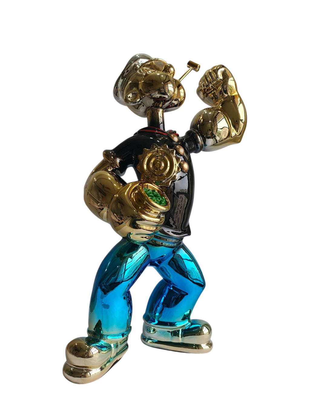 Chrome Pop Art Popeye The Sailor Showpiece - 74.5 cm Luxury Electroplated Sculpture