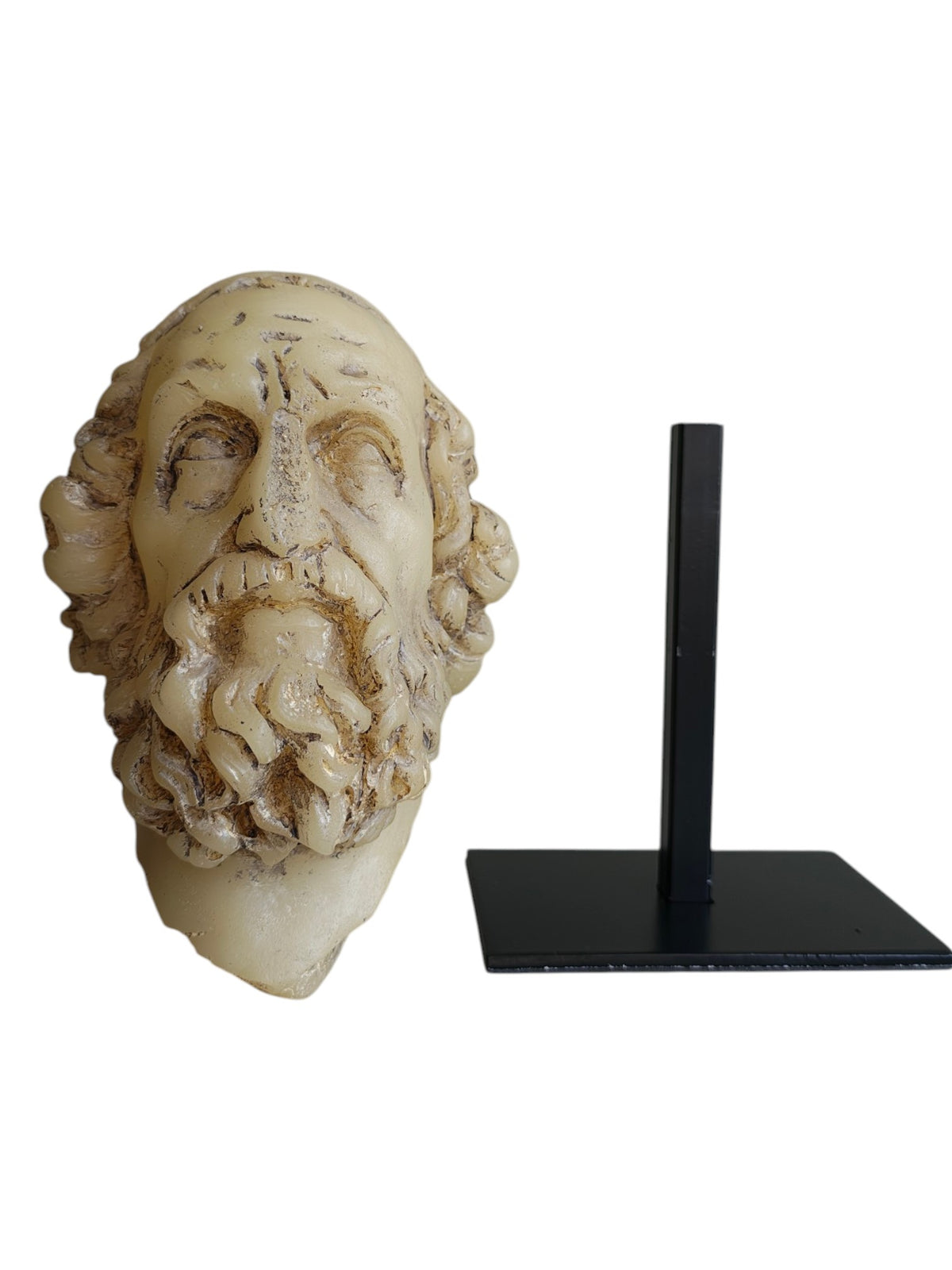 Antique Philosopher Head Sculpture