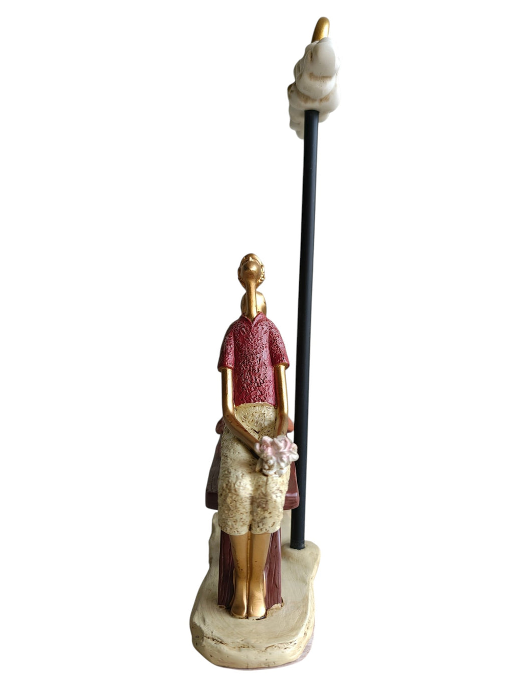 Moonlit Romance - Romantic Couple Sitting on Bench with Dog Figurine