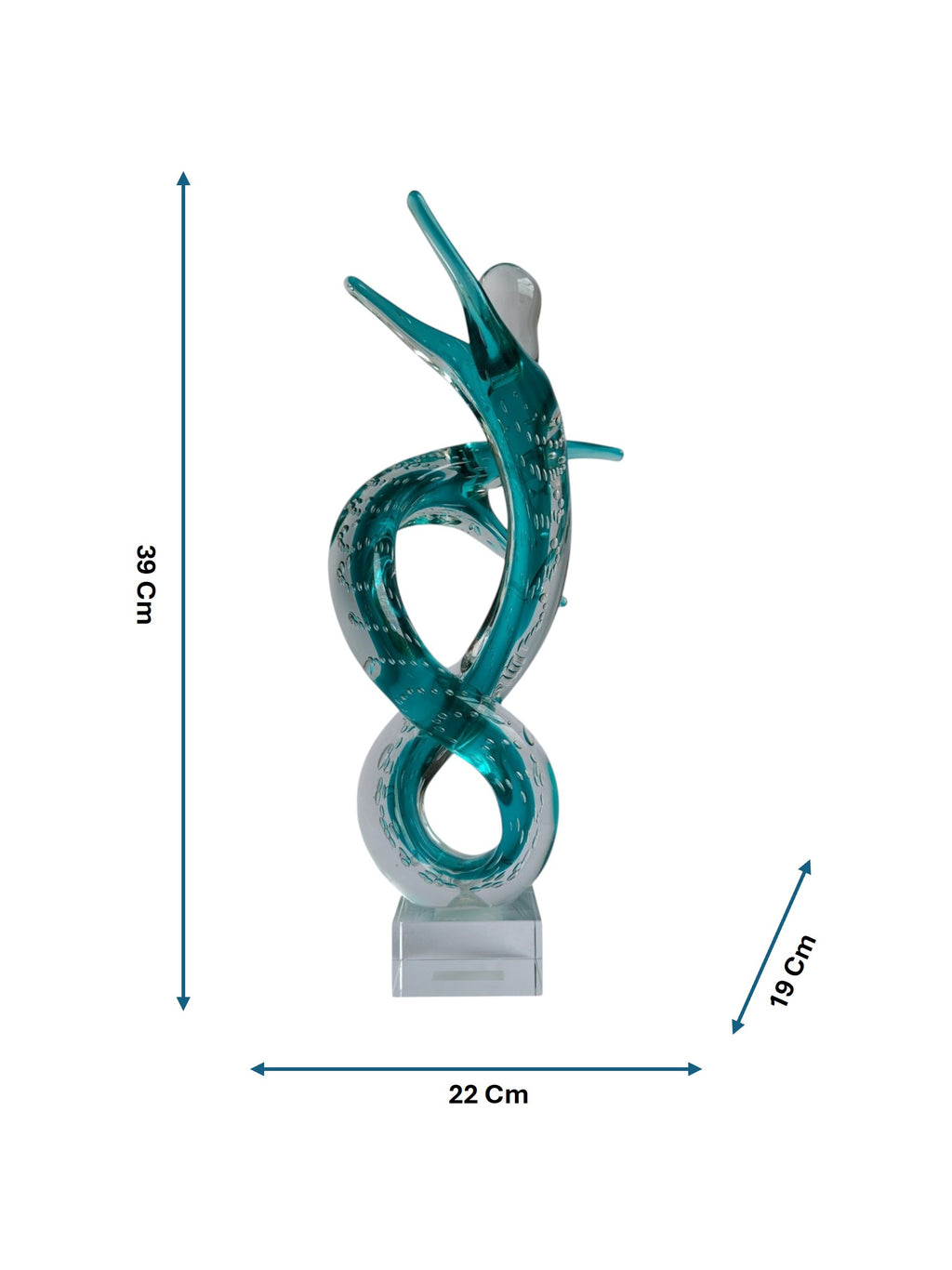 Infinity Dance Couple Crystal Glass Showpiece - Modern Art Sculpture