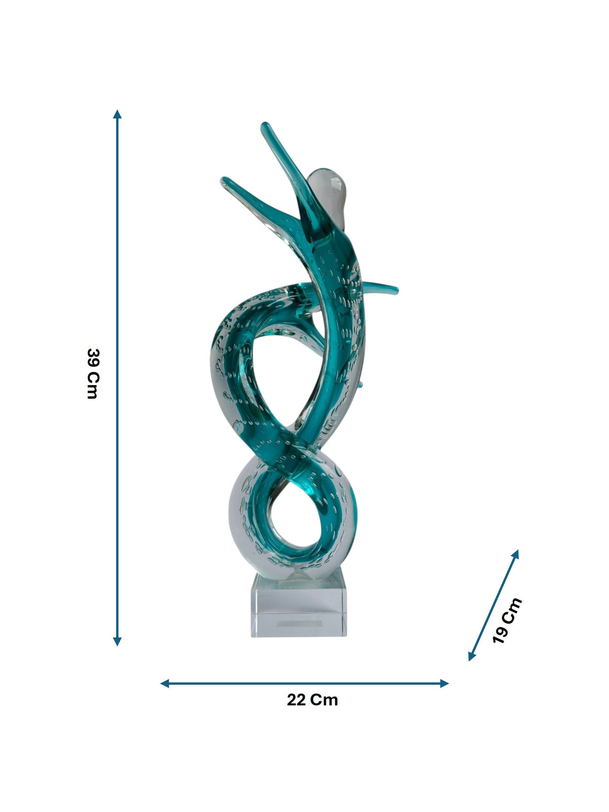 Infinity Dance Couple Crystal Glass Showpiece - Modern Art Sculpture