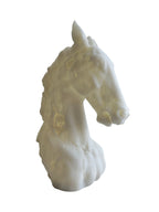 Marble Finish Horse Head Sculpture (White)