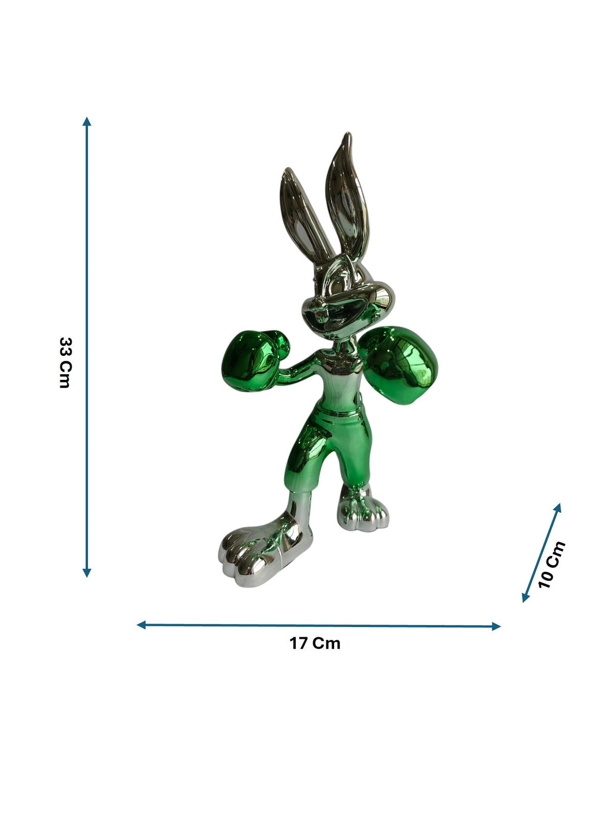 Chrome Bunny Table Decor Figurine