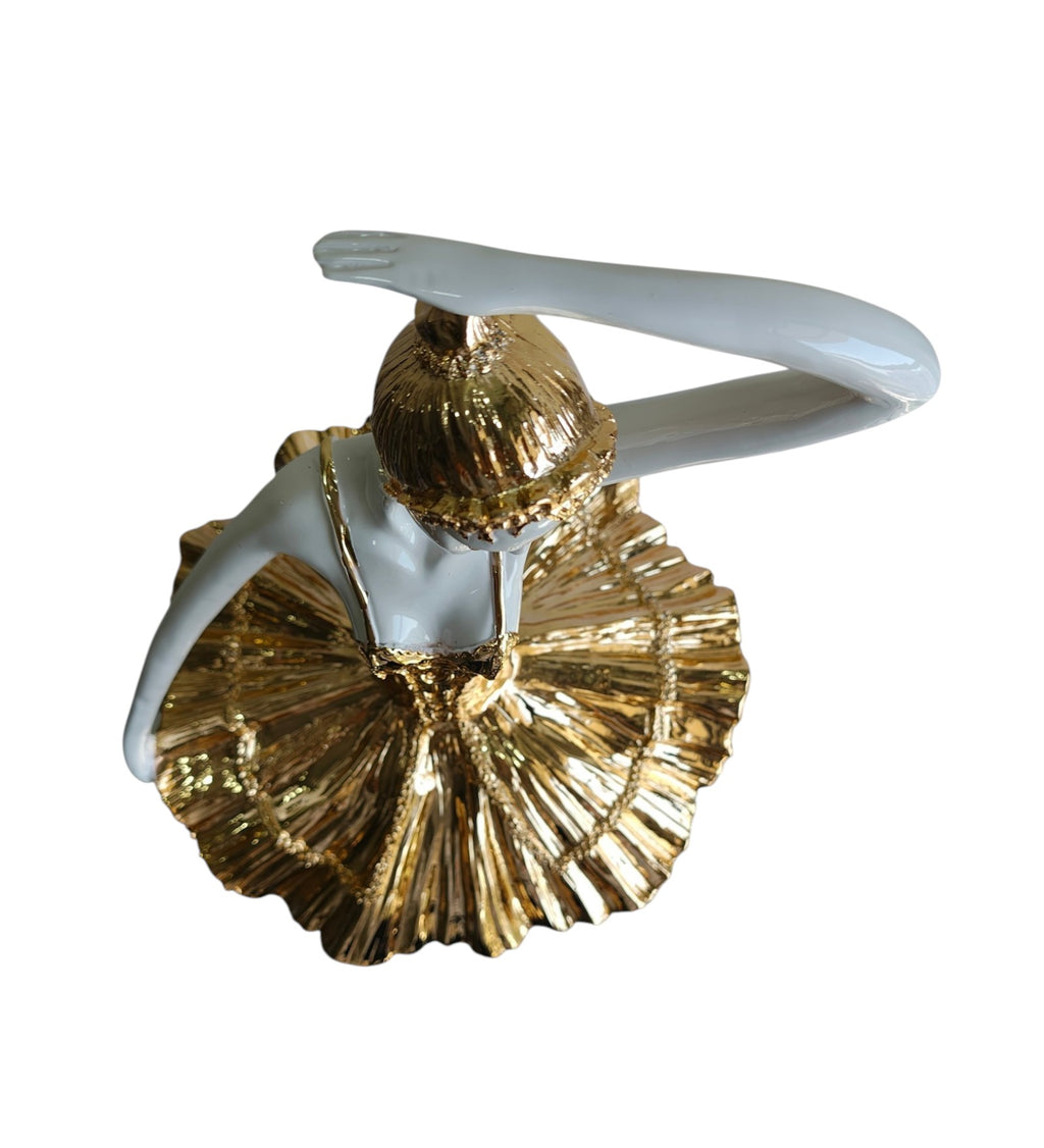 White & Golden Ceramic Premium & Elegant Figurine