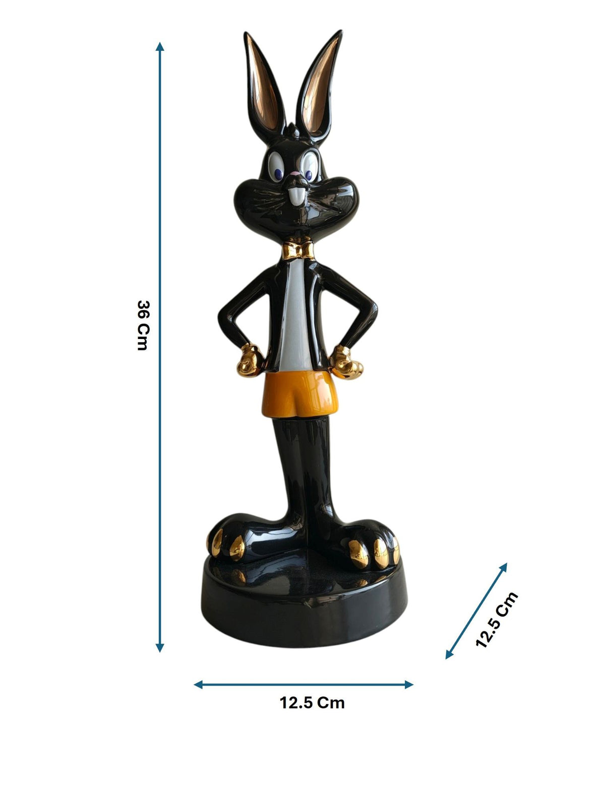 Pure Black Boss Bunny - Luxury Ceramic Sculpture