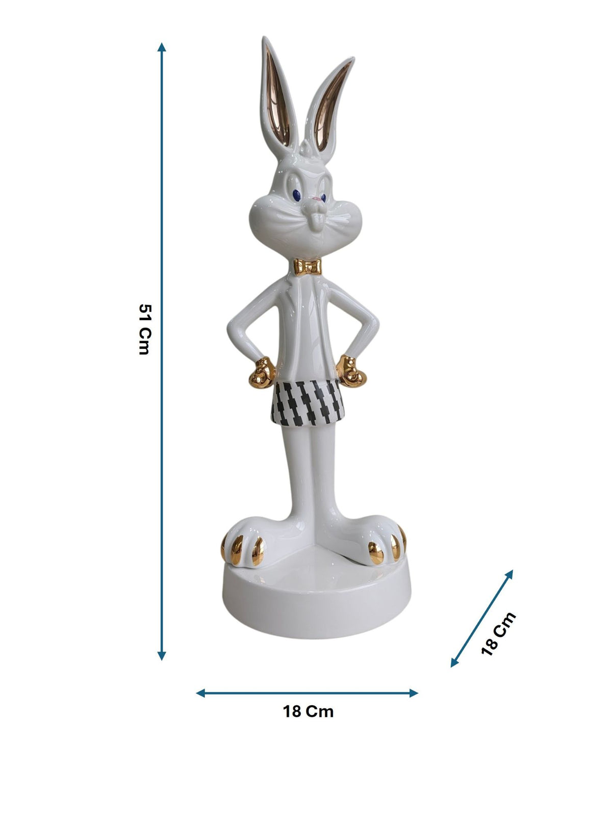 Pure White Boss Bunny - Luxury Ceramic Sculpture Large