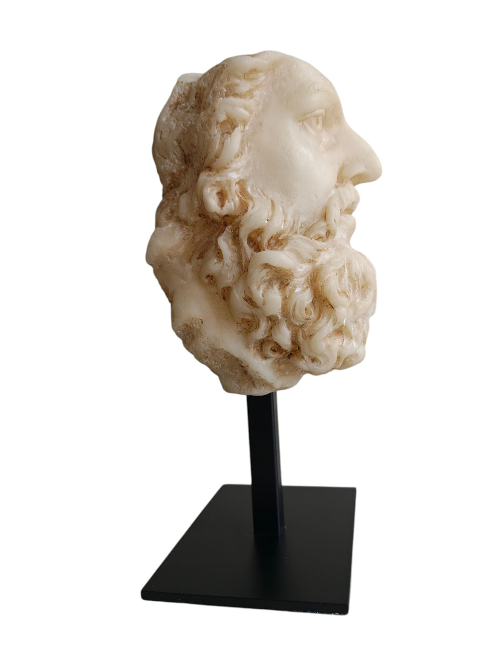 Classic Zeus Face Bust on Stand (Vintage Cream)