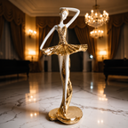 Elegant Golden Ballet Dancer Figurine Showpiece