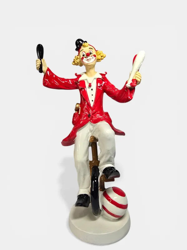 Jolly Juggler Clown Unicycle Showpiece