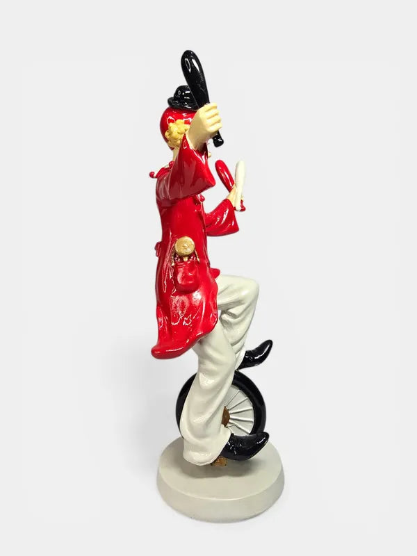 Jolly Juggler Clown Unicycle Showpiece