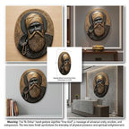 Divine Aura: 3D Black & Gold Guru Nanak Wall Sculpture