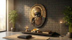 Divine Aura: 3D Black & Gold Guru Nanak Wall Sculpture