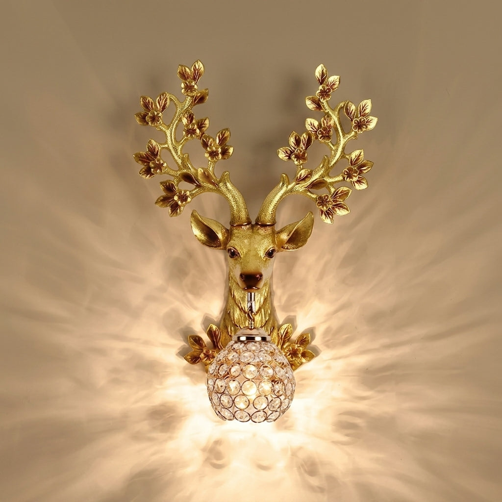 Gold Crystal & Metal Wall Light For Spiritual Gift