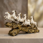 White And Gold Resin Showpiece For Spiritual Gift