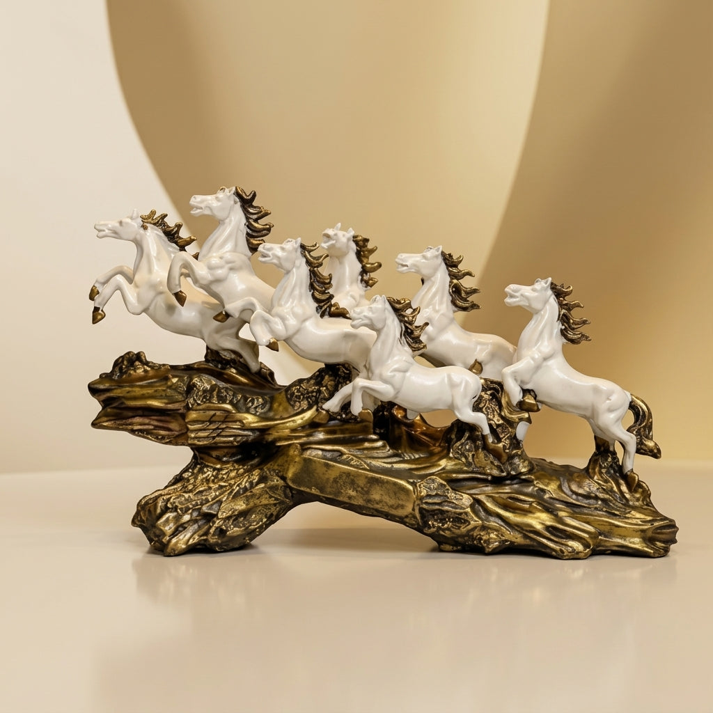 White And Gold Resin Showpiece For Spiritual Gift