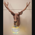 Vintage Heritage Deer Head Stained Glass Wall Light