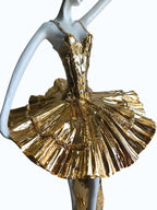 Elegant Golden Ballet Dancer Figurine Showpiece