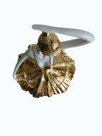 Elegant Golden Ballet Dancer Figurine Showpiece