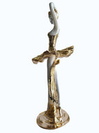 Elegant Golden Ballet Dancer Figurine Showpiece