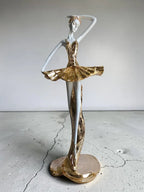 Elegant Golden Ballet Dancer Figurine Showpiece