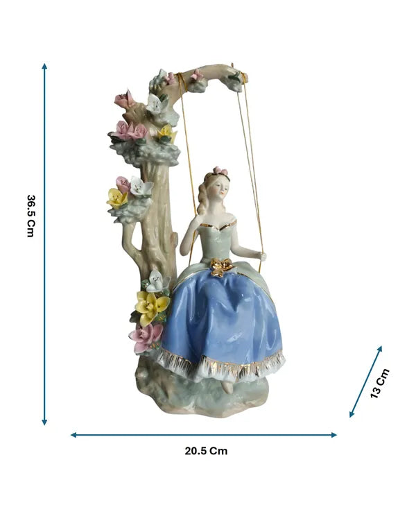 Elegant Floral Swing Princess Showpiece